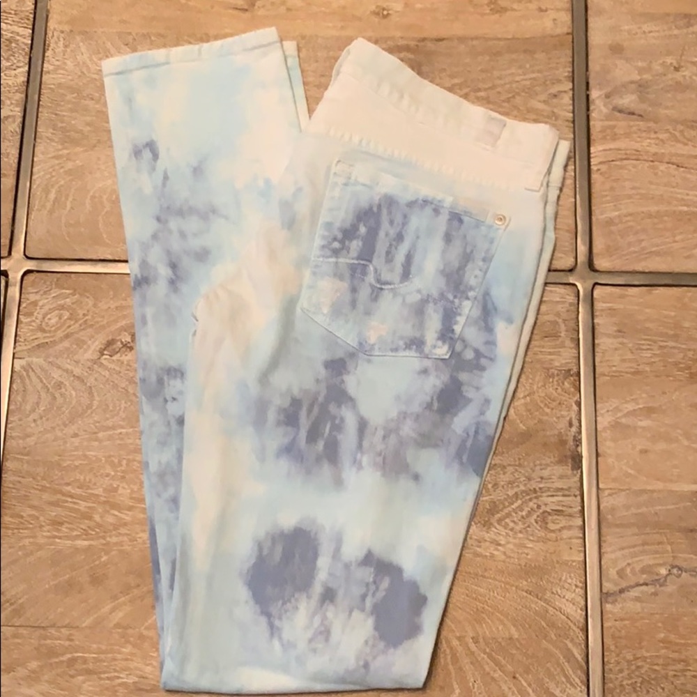 7 For all Mankind Acid Wash Distressed Jeans Sz 29